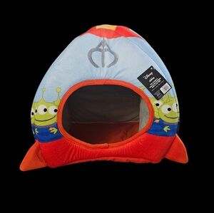 Disney Pixar & Chewy Blue and Red Cat Bed Pet Bed Toy Story Alien Plush Cat Toy